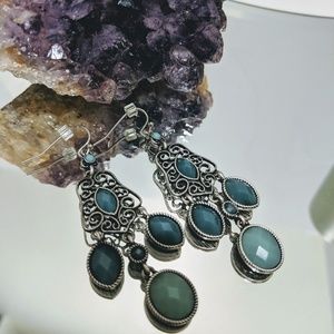 Lia Sophia Turquoise Chandelier Earrings NIB NWT